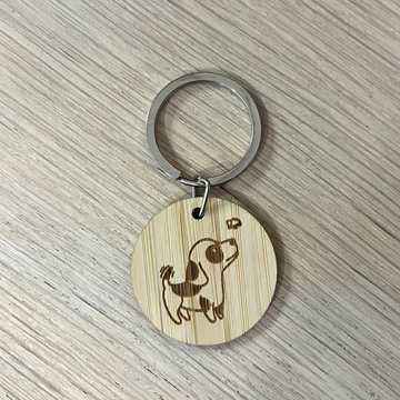 Gravír - fa - kulcstartó