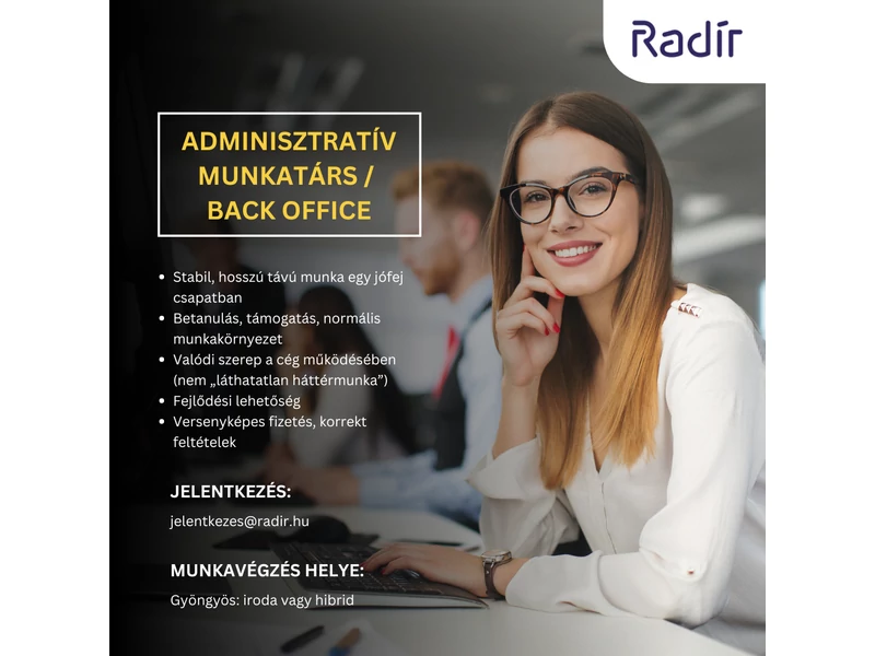 Adminisztratív munkatárs / Back Office 