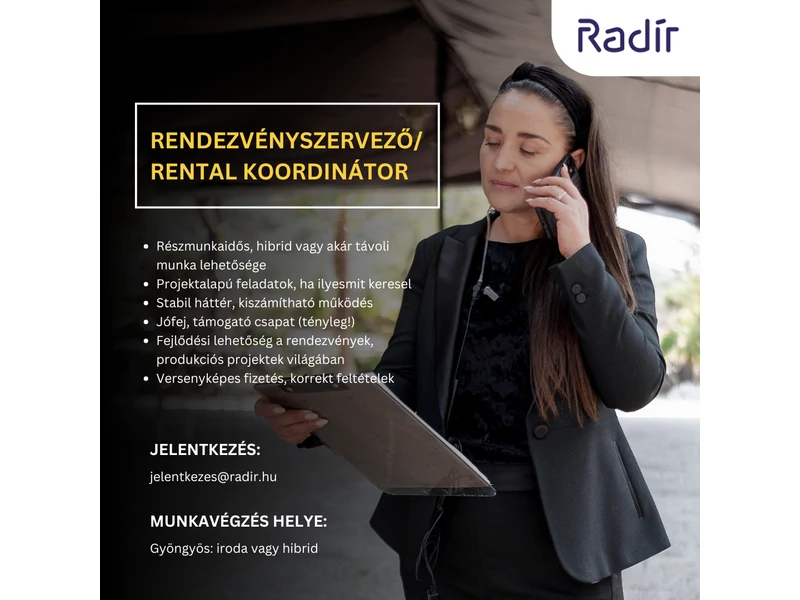 Rendezvényszervező / Rental koordinátor